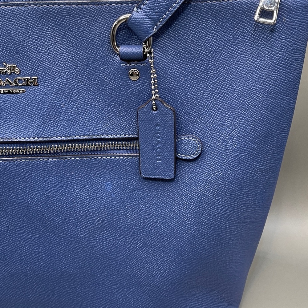 Coach Large Royal Blue Leather Tote G1978-F79608 Striking Coach BIG - Picture 6 of 10